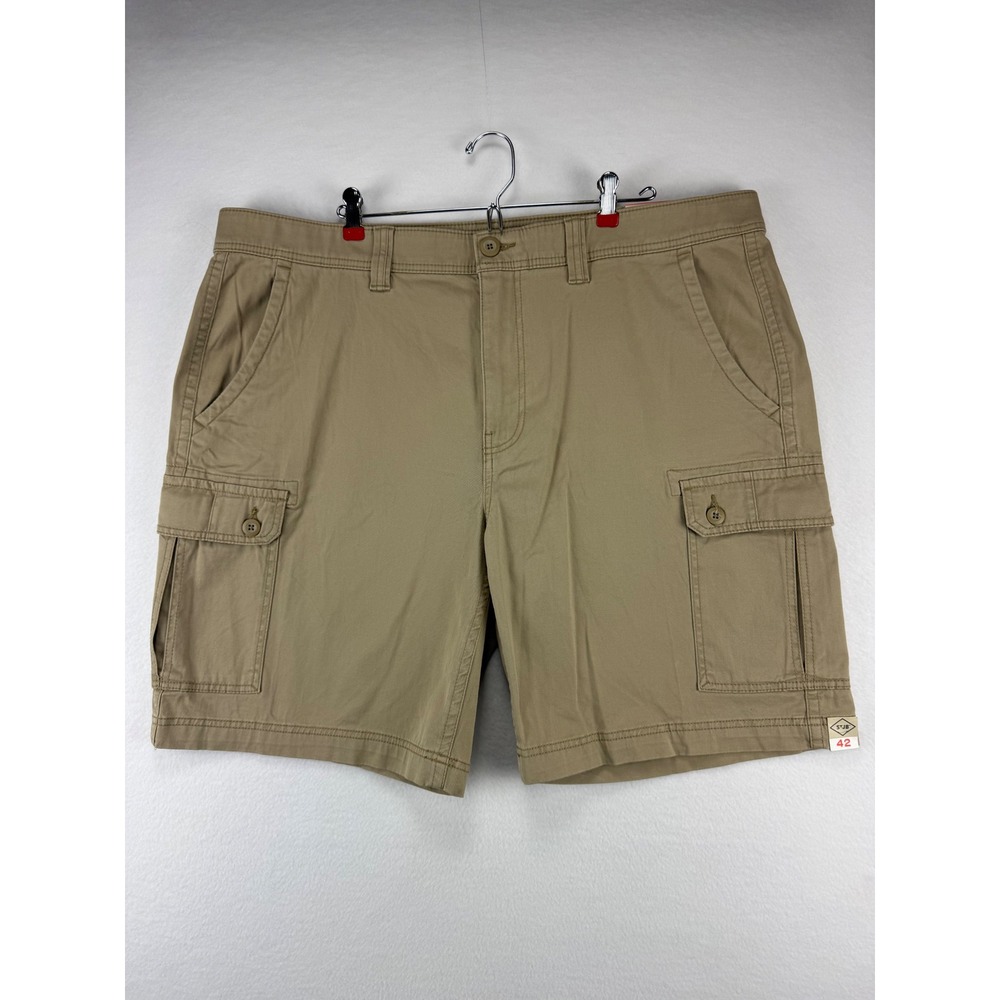 St Johns Bay Mens Cargo Shorts British Khaki Comfort Stretch Size‎ 42 516-6021
